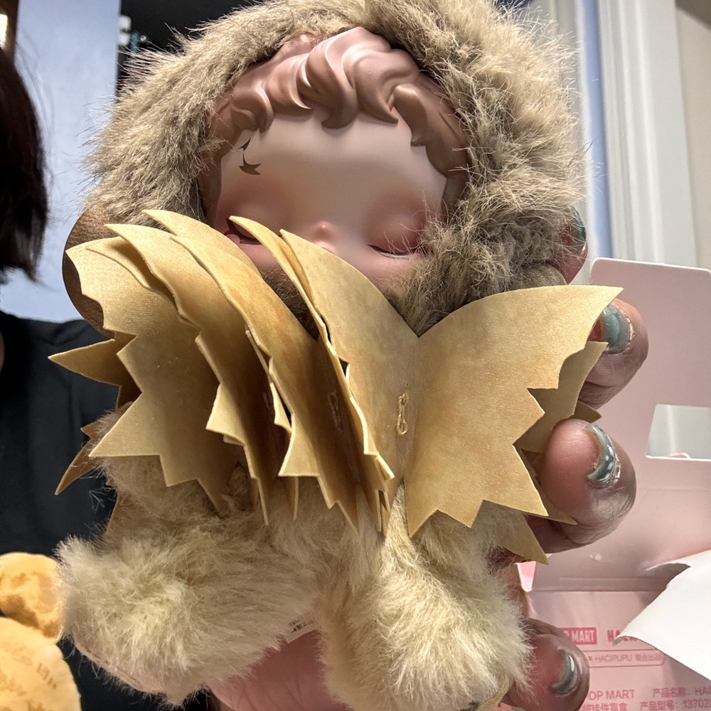 Golden Brown Lion's Mane Toy with Plush Faux Fur